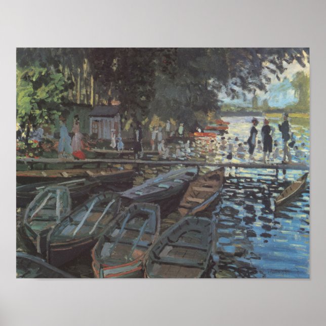 Claude Monets badare i La Grenouillère Poster (Framsidan)