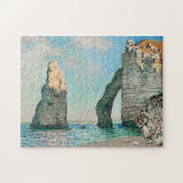 Claude Monets Étretat Cliffs Pussel (Horisontell)