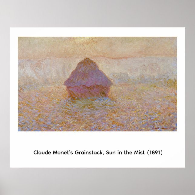 Claude Monets Grainstack, Sol i dimma (1891)  Poster (Framsidan)