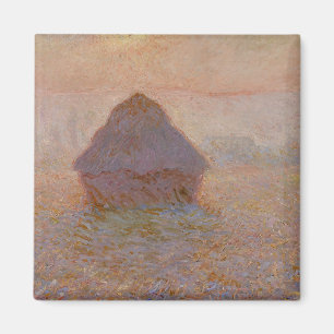 Claude Monets Grainstack, Sol i Mist (1891) Magnet