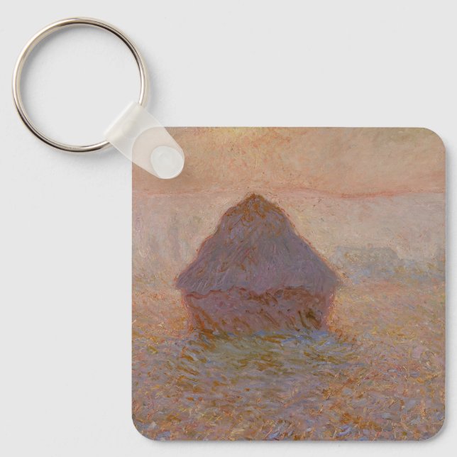 Claude Monets Grainstack, Sol i Mist (1891) Nyckelring (Framsida)