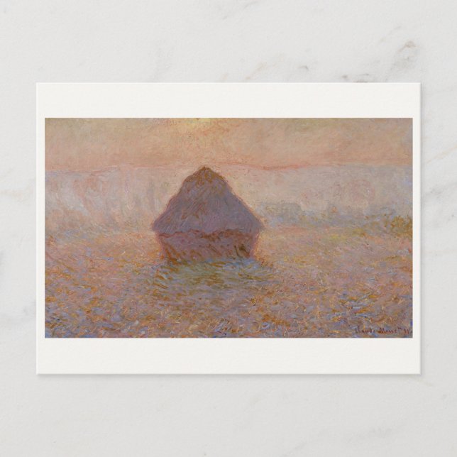 Claude Monets Grainstack, Sol i Mist (1891) Vykort (Framsida)