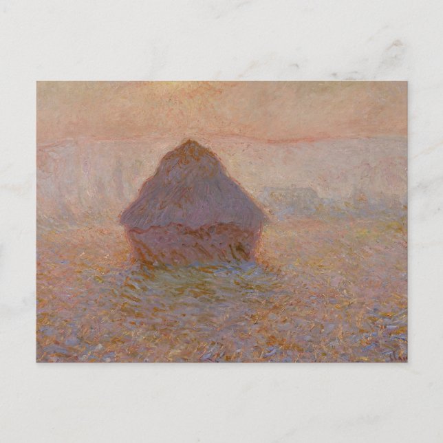 Claude Monets Höstack, sol i dimma (1891) Vykort (Framsida)