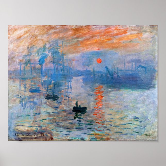 Claude Monets Impression, Soluppgång (1872 Poster (Framsidan)