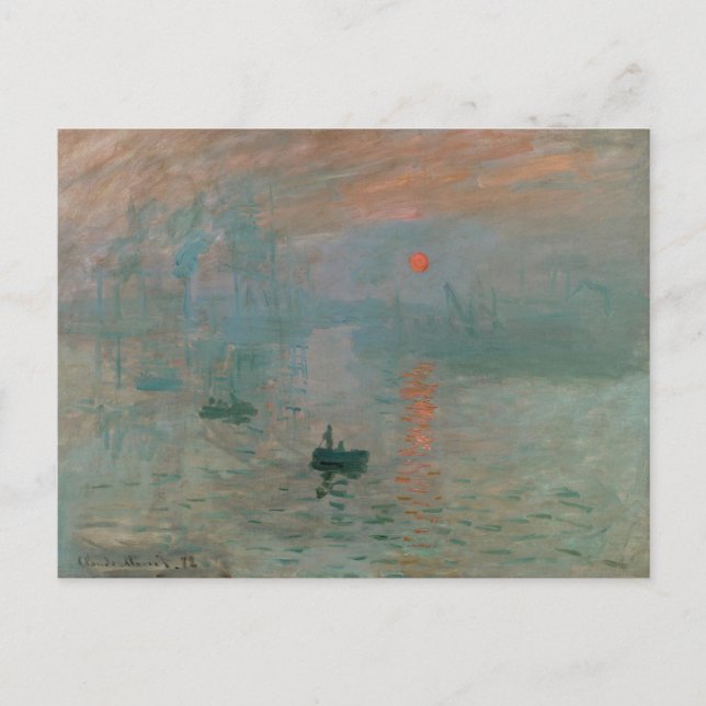 Claude Monets Impression Sunrise (soleillevant) Vykort (Framsida)