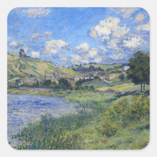Claude Monets konstverk, Vetheuil, Paysage, Fyrkantigt Klistermärke