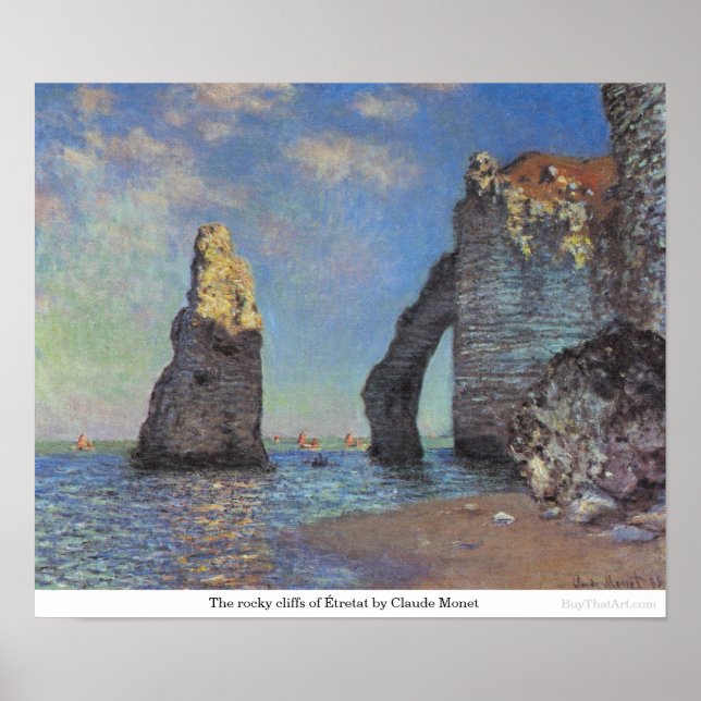 Claude Monets krångliga klipp av Étretat Poster (Framsidan)