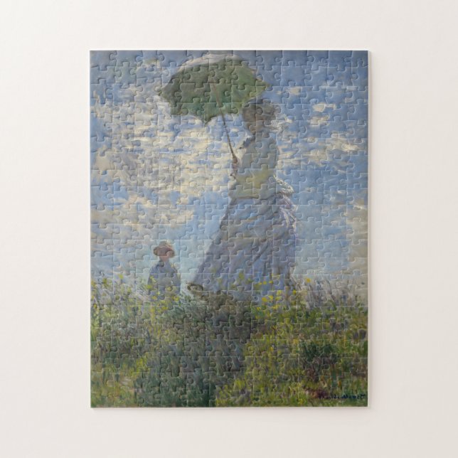Claude Monets kvinna med parasol Pussel (Vertikal)