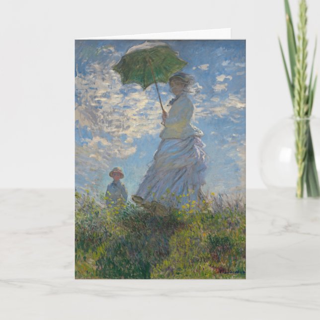 Claude Monets kvinna med parasol (The Stroll) Kort (Framsida)