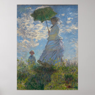 Claude Monets kvinna med parasol (The Stroll) Poster