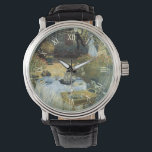 Claude Monets lejon, Vintage Impressionism Armbandsur<br><div class="desc">Luncheon (1876) från Claude Monet är en vintage bra konstmålning som ger en picknicklunch i trädgården med eftermiddagens te under en vår-säsong. Ett barn leker tyst på marken med leksaker. Om konstnären: Claude Monet (1840-1926) var en av grundarna av den Fransk målningsrörelsen och de flesta av hans målningar var "en...</div>