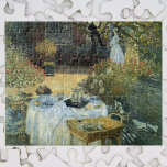 Claude Monets lejon, Vintage Impressionism Pussel<br><div class="desc">Luncheon (1876) från Claude Monet är en vintage bra konstmålning som ger en picknicklunch i trädgården med eftermiddagens te under en vår-säsong. Ett barn leker tyst på marken med leksaker. Om konstnären: Claude Monet (1840-1926) var en av grundarna av den Fransk målningsrörelsen och de flesta av hans målningar var "en...</div>