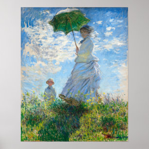 Claude Monets madame Monet och hennes son Poster