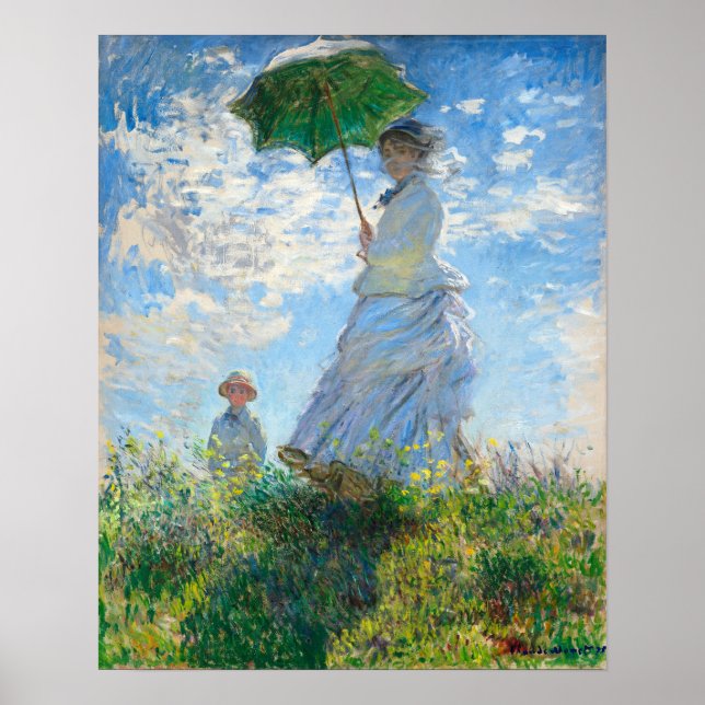 Claude Monets madame Monet och hennes son Poster (Framsidan)