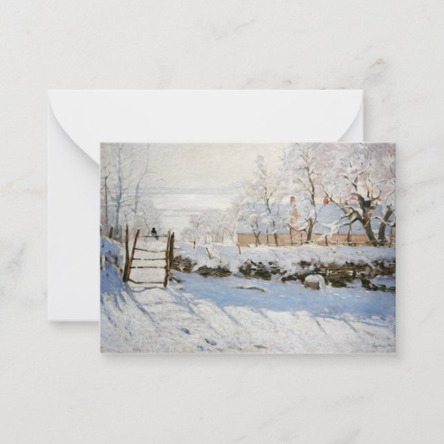 Claude Monets Magpie-kort Anteckningskort (Framsida)
