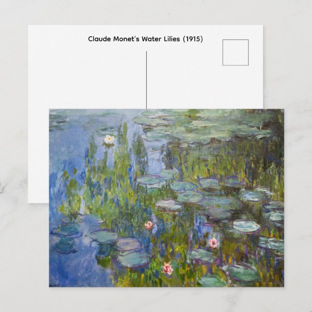 Claude Monets Näckrosor (1915)  Vykort (Fram/baksida)