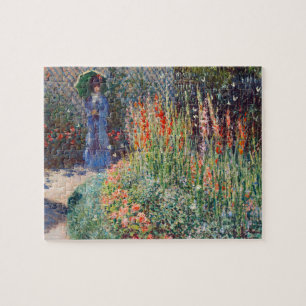 Claude Monets rundade blommor (1876) berömd p Pussel