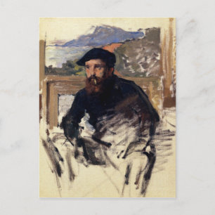 Claude Monets Självporträtt i sin Atelier Vykort