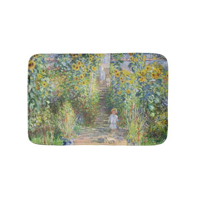 Claude Monets Solfjädersblomsterträdgård vid Véthe Badrumsmatta (Framsidan)