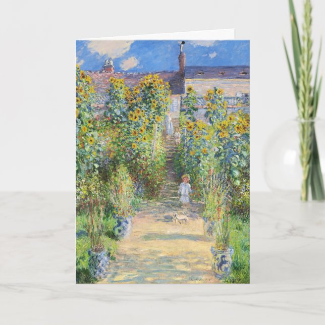 Claude Monets Solfjädersblomsterträdgård vid Véthe Kort (Framsida)