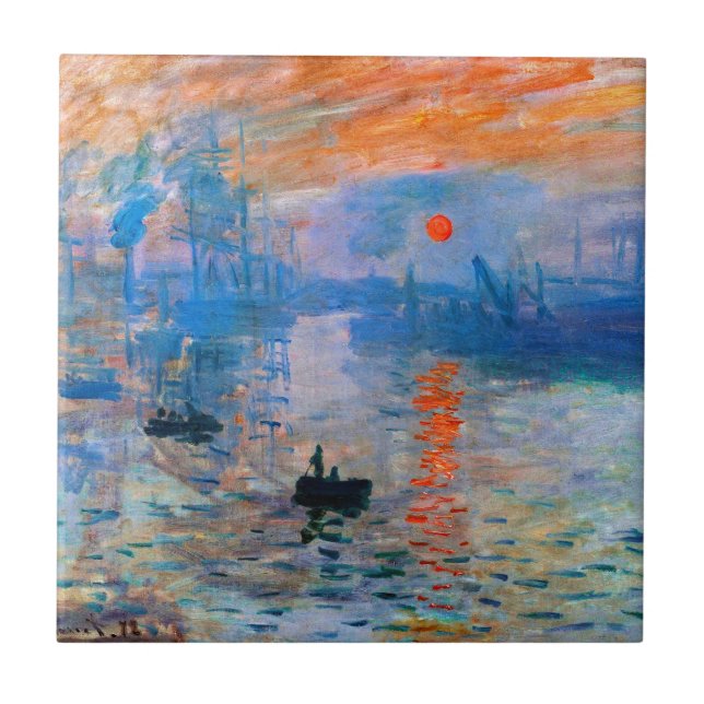 Claude Monets Sunrise Kakelplatta (Framsidan)