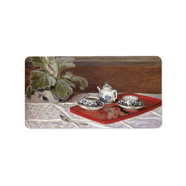 Claude Monets tea-uppsättning Adressetikett (Framsidan)