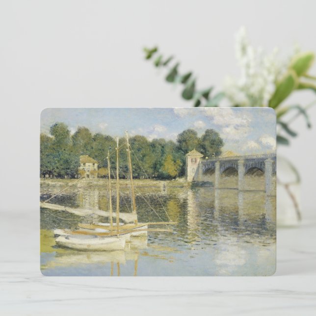 Claude Monets The Argenteuil Bridge (1874) Inbjudningar (Stående Fram)