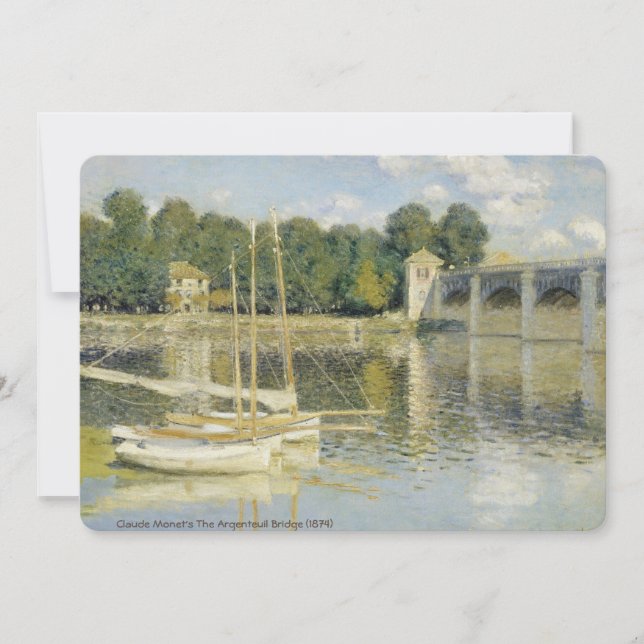 Claude Monets The Argenteuil Bridge (1874) Inbjudningar (Framsida)