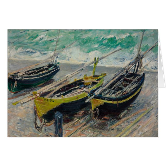 Claude Monets tre fiskebåtar OBS Kort (Framsidan Horizontal)