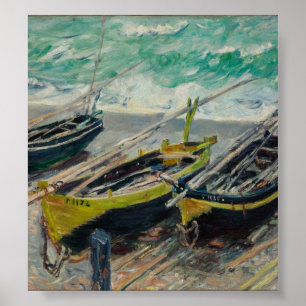 Claude Monets tre fiskebåtar Poster
