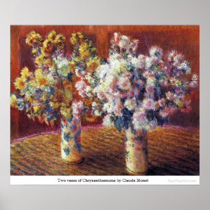 Claude Monets två vas Chrysanthemums Poster
