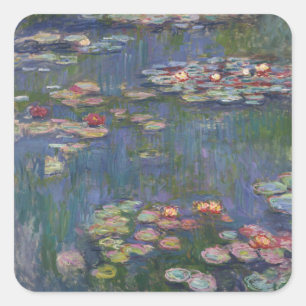 Claude Monets Vatten Lilies Fyrkantigt Klistermärke