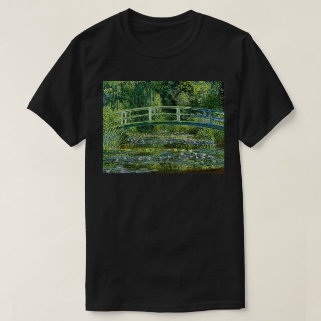 Claude Monets Vatten Lilies och Japanska Bridge Re T Shirt (Design framsida)