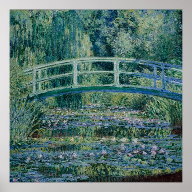 Claude Monets Vatten Lilies och japanska bron Poster (Framsidan)