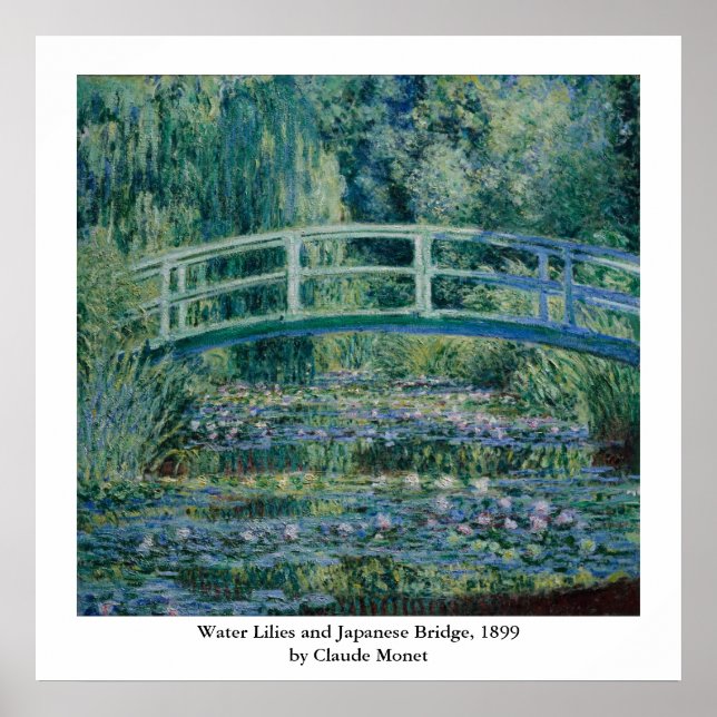 Claude Monets Vatten Lilies och japanska bron Poster (Framsidan)
