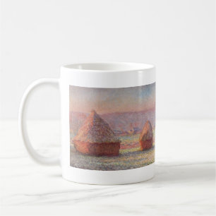 Claude Monets vita frost Sunrise (Haystacks) Kaffemugg