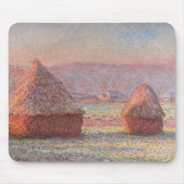 Claude Monets vita frost Sunrise (Haystacks) Musmatta (Framsidan)