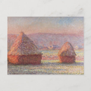 Claude Monets vita frost Sunrise (Haystacks) Vykort
