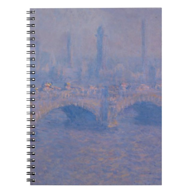 Claude Monets Waterloo Bridge Anteckningsbok Med Spiral (Framsidan)