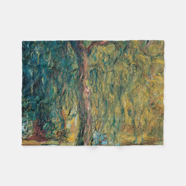 Claude Monets Weeping Willow Fleecefilt (Framsidan (Horisontell))