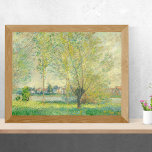 Claude Monets Willows Poster<br><div class="desc">Denna vackra målning av Claude Monet har en scen som är löst målad med en palett från färg domineras nästan helt av coola av vår, sage, selleri och kellint grönt samt stål- och havsblått. Golden gult daubs i den nedre högerna antyder blomning, och löv på träd skapas med tunna, uppåtriktade...</div>