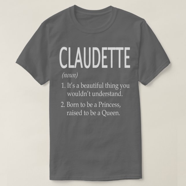 Claudette Namn Gift T Shirt (Design framsida)