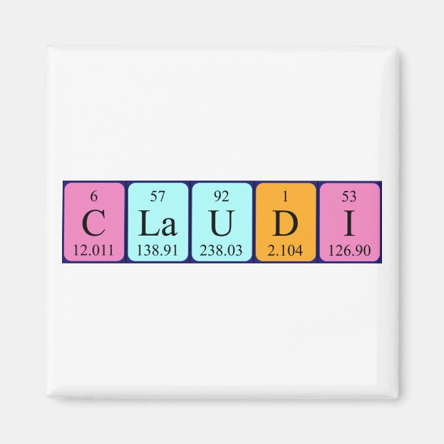 Claudi Periudi bord namn magnet (Framsidan)