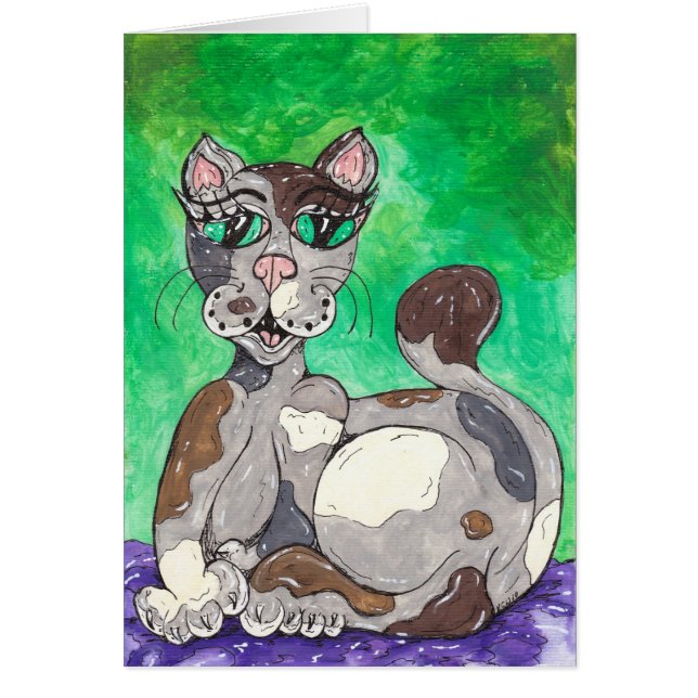 Claudia Calicokatten Hälsningskort (Framsidan)