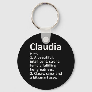 Claudia Definition Personligt Namn Rolig Jul Nyckelring