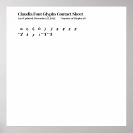 Claudia Font Glyph Contact Lakan Poster