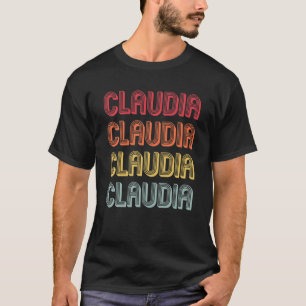 CLAUDIA Gift Namn Personlig Retro Vintage 80/90 T Shirt