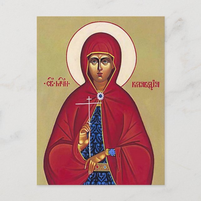 Claudia Procula Orthodox Icon Vykort (Framsida)