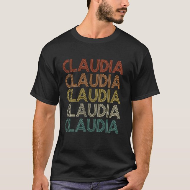 Claudia Retro Vintage T Shirt (Framsida)