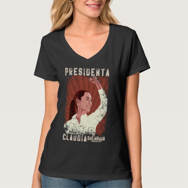 Claudia Sheinbaum Presidenta 2024 T Shirt (Framsida)